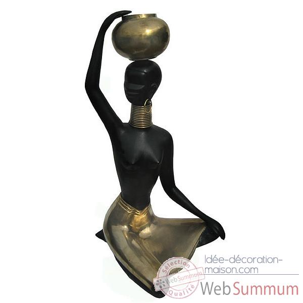 Statuette femmes africaine en bronze -BRZ08-43