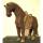 Sulpture cheval en bois couleur rouge antique artisanat Indonsien -27041