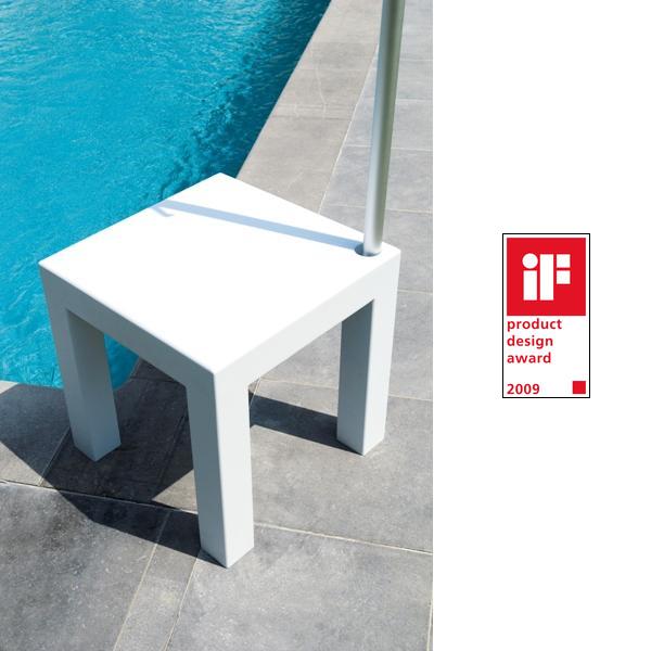 Table pied de parasol Sywawa Table Socle Hole in One blanc tube44 -7238WHITE