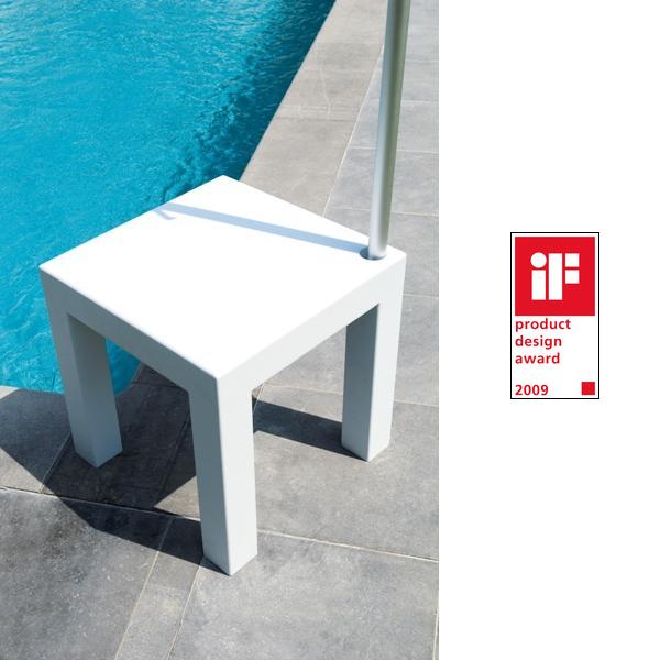 Table pied de parasol Sywawa Table Socle Hole in One blanc tube54 -7245WHITE