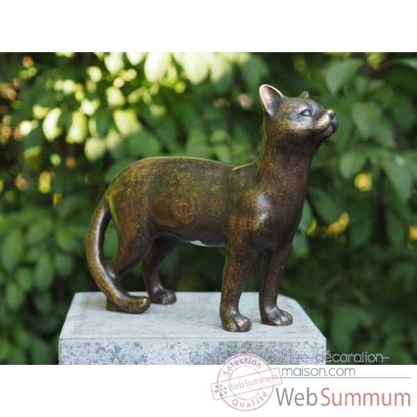 Sculpture chat en bronze thermobrass -an1309br-bi