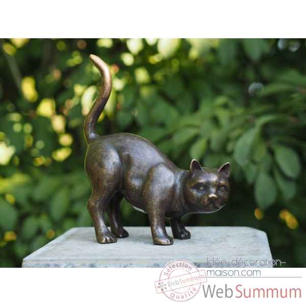 Sculpture chat en bronze thermobrass -an2127br-bi