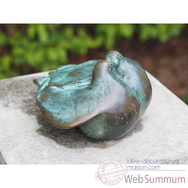 Sculpture 2 colombes en bronze thermobrass -an0637br-v