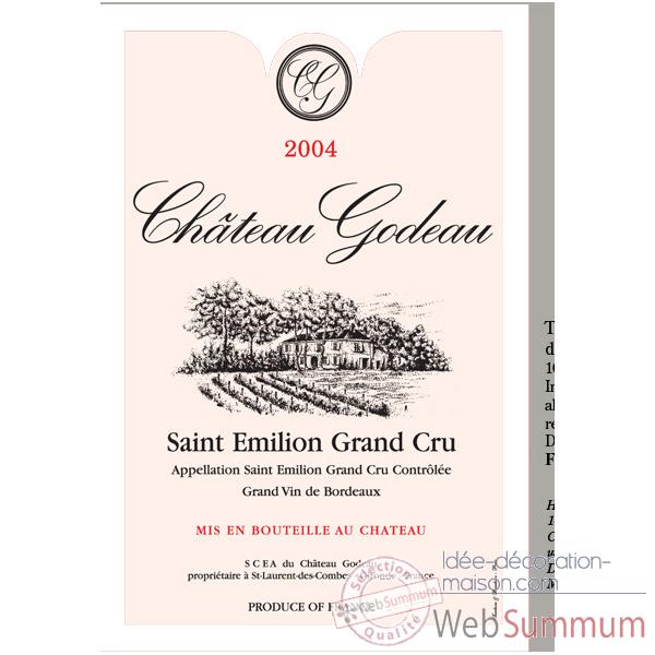 Torchon imprime Chateau Godeau-Saint - Emilion- 1005