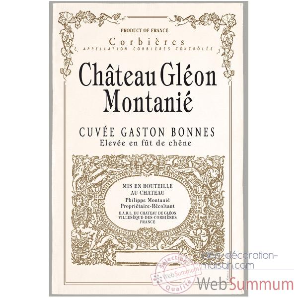 Torchon imprime Chateau Gleon Montanie - Corbieres -1004