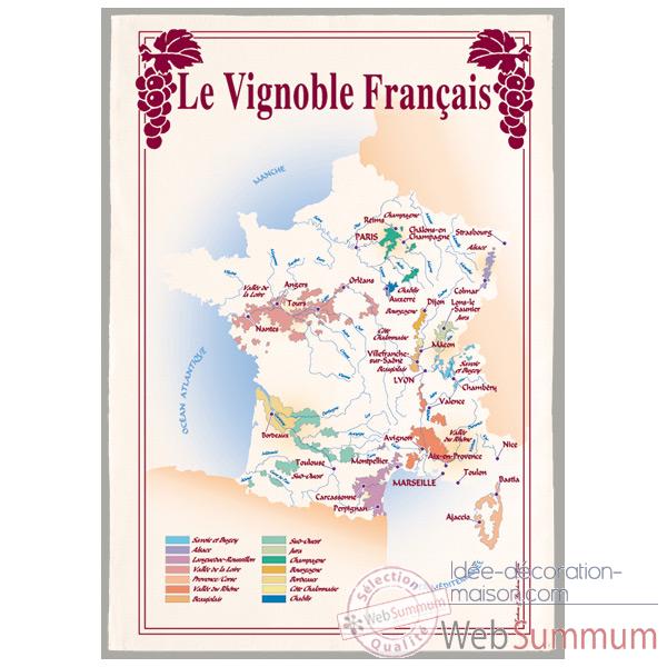 Torchon imprime vignoble Francais -1013