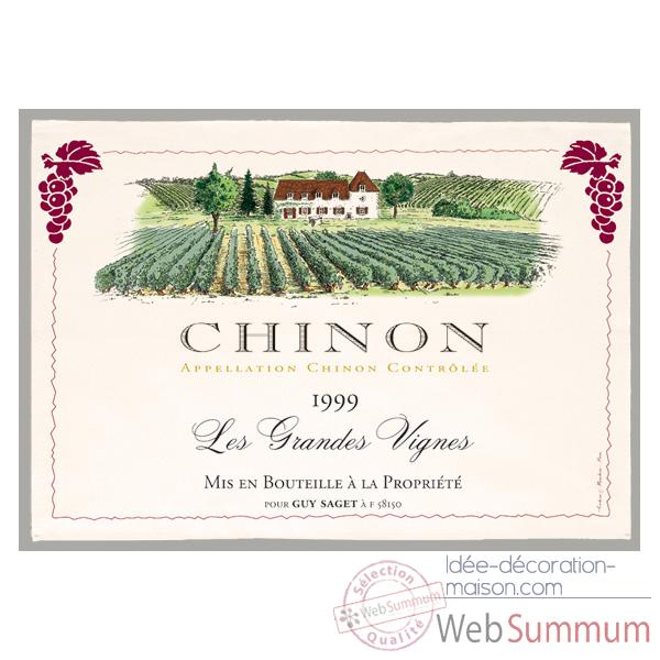 Torchon imprime Les grandes Vignes - Chinon -1080