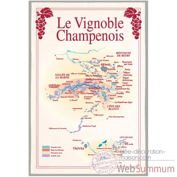 Torchon imprime vignoble Champenois -1095