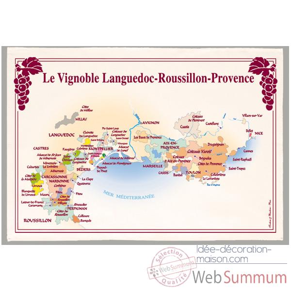 Torchon imprime vignoble Languedoc Roussillon Provence -1107