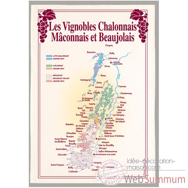 Torchon imprime vignoble Chalonnais Macoonais et Beaujolais -1115