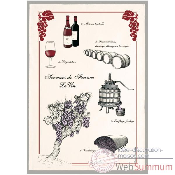 Torchon imprime le vin -1234