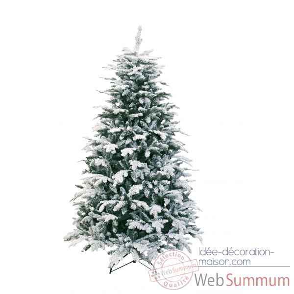 Sapin oslo snow pine hook on flocked white h210cm Van der Gucht -31OSL210