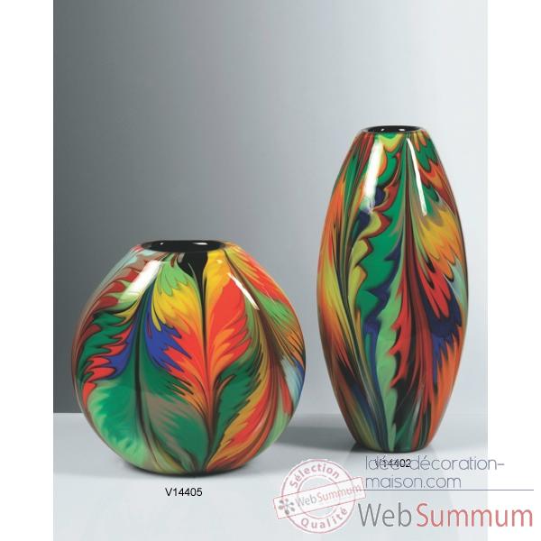 Vase rond en verre Formia multicolore -V14405