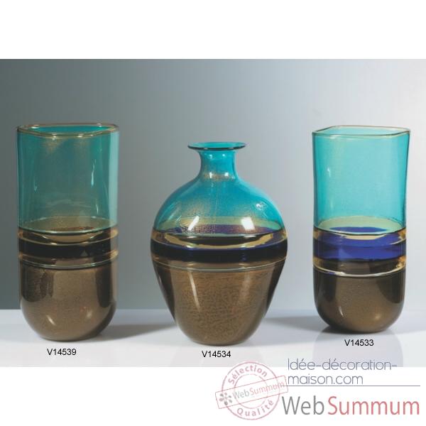 Vase triangle en verre Formia -V14539