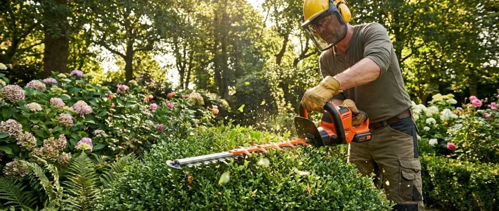 La haie d’un jardin privé situe le guide dans le cadre d’une taille domestique, sans préjuger des dates ni des règles locales.