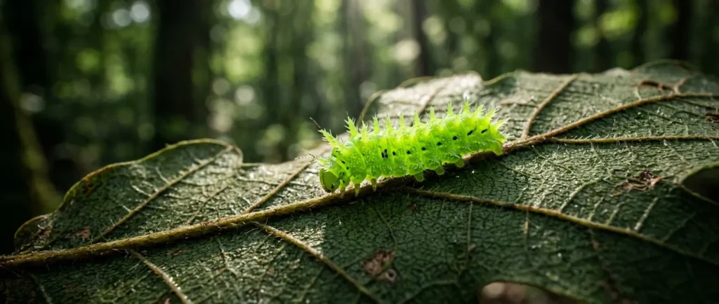 La chenille verte observée au jardin pose la question du risque, mais sa couleur ne suffit pas à l’identifier ni à juger son danger.