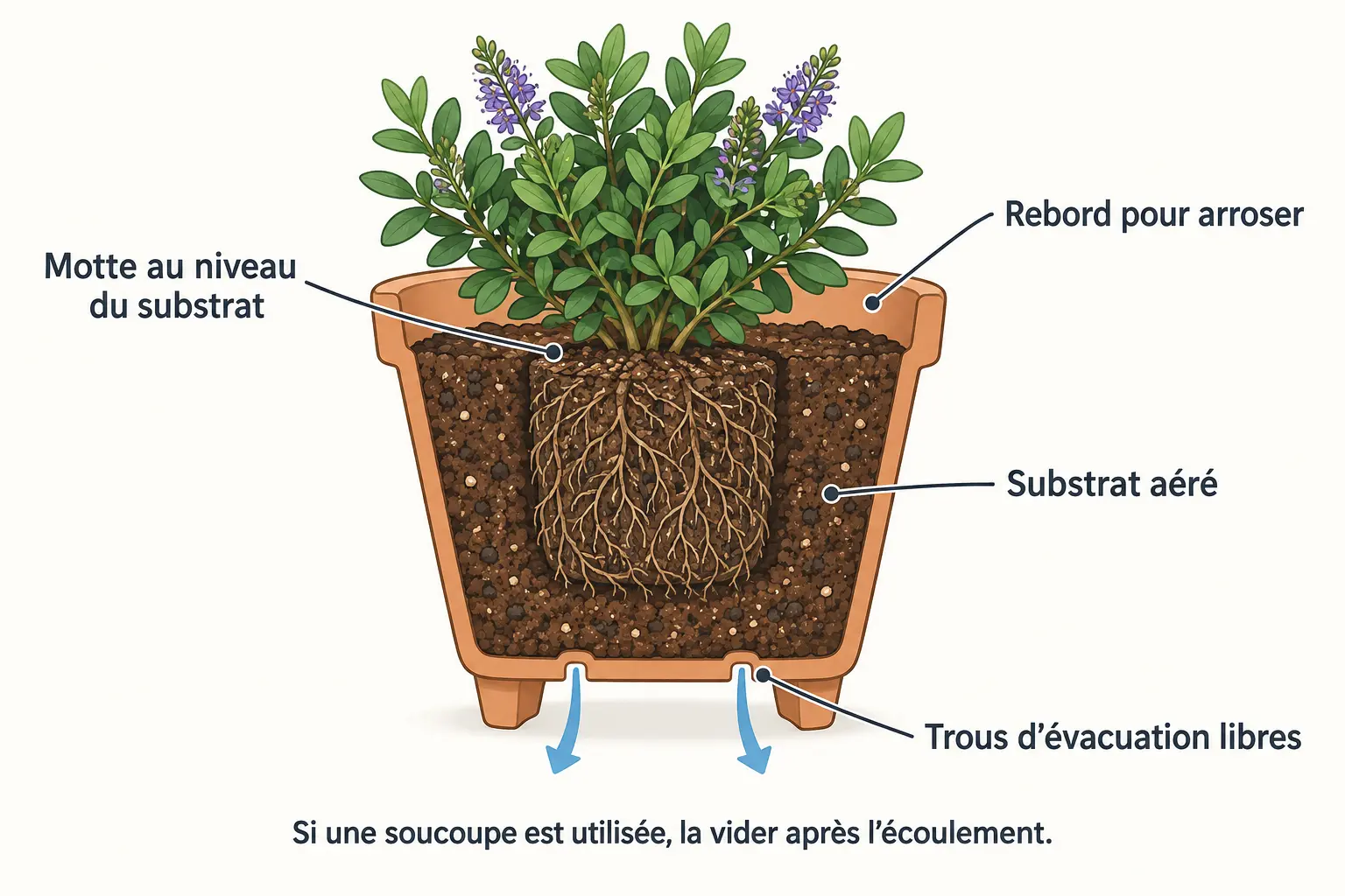 schéma en coupe — plante la veronique